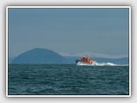 Campbeltown's all-weather lifeboat passing Ailsa Craig