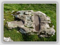 A photograph of the Mull of Kintyre footprints - the footprint on the right is the ancient one