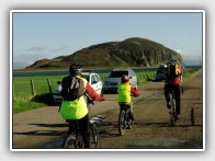 Cycling by Davaar Island, Kintyre